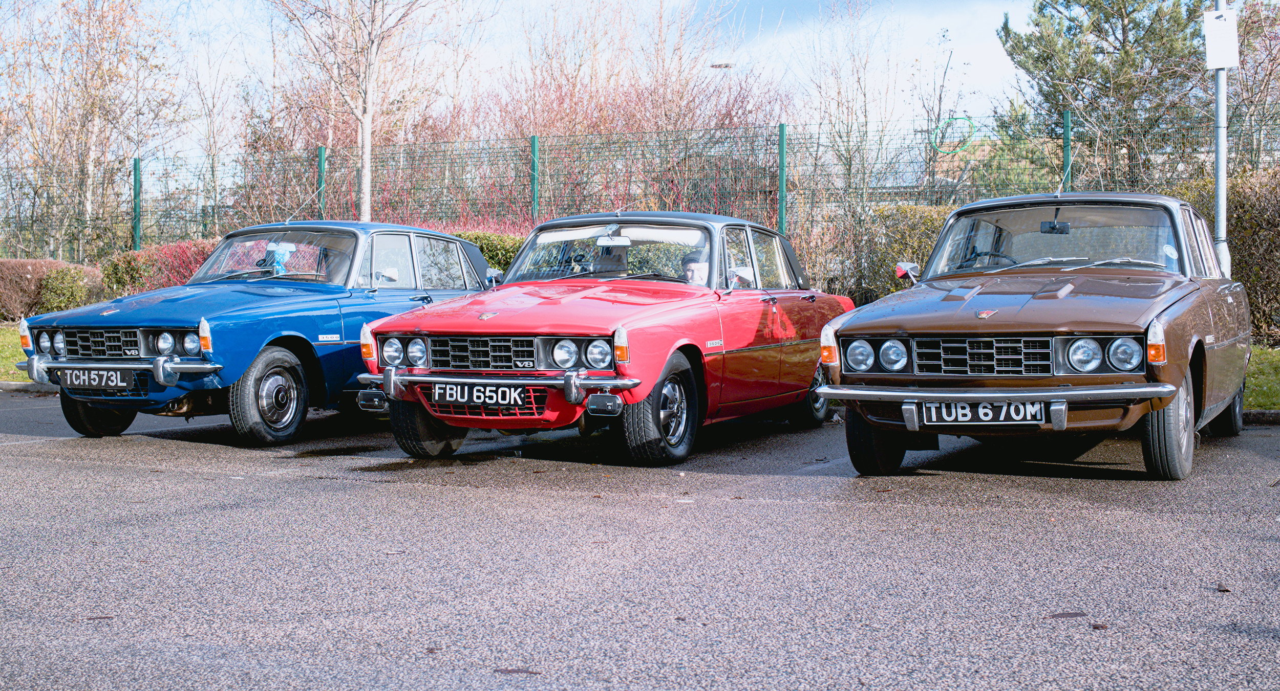 Phoenix Classics' Rover P6 lineup at Chapelford Farm